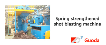 Spring strengthened shot blasting machine